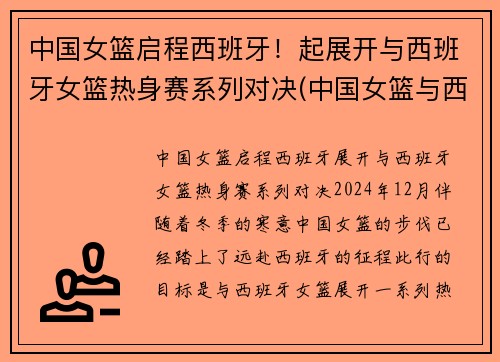 中国女篮启程西班牙！起展开与西班牙女篮热身赛系列对决(中国女篮与西班牙比赛结果)