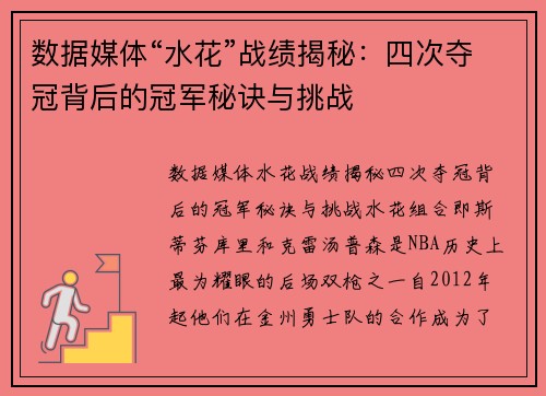 数据媒体“水花”战绩揭秘：四次夺冠背后的冠军秘诀与挑战